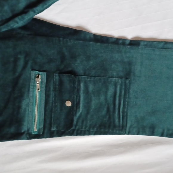 Sharagano "Ellen" Dark Teal Stretch Velvet Corduroy Bootcut Pants NEW Sz. 4 - Picture 3 of 8